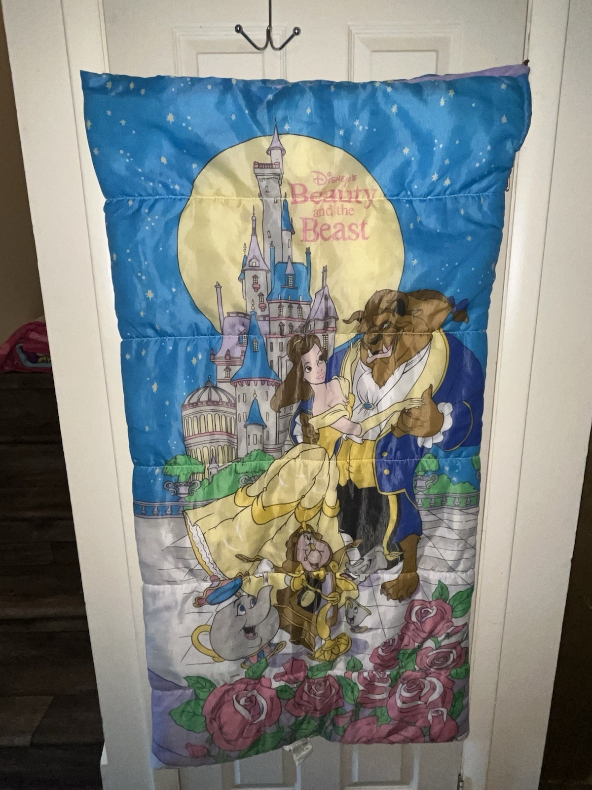 Vintage 1990s Disney Beauty and the Beast Sleeping Bag