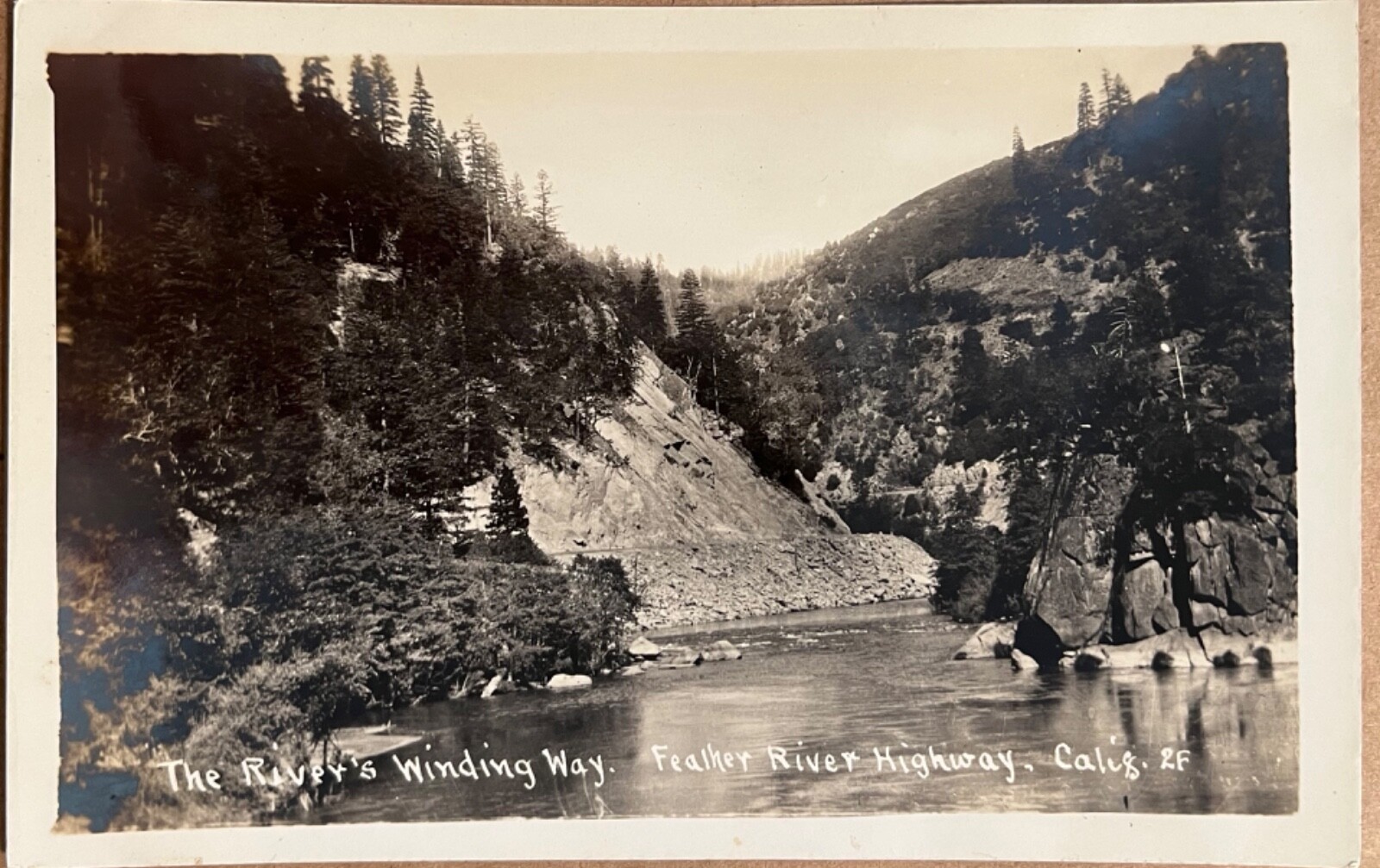 RPPC Feather River Highway California Real Photo Postcard 1940s