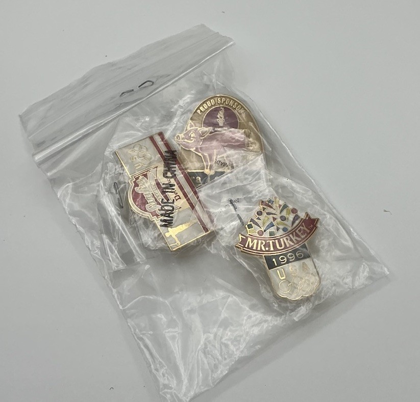 Vintage Sara Lee Mr Turkey 1996 Olympic Promotional Lapel Pins Lot of 3