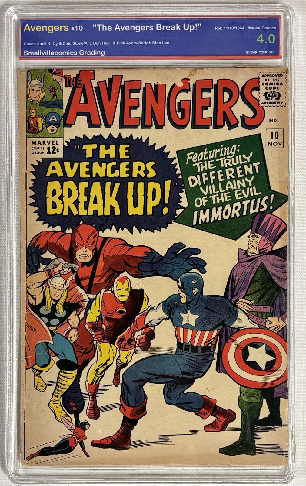 The Avengers #10 Graded 4.0 1st Immortus Marvel Comics Nov 1964