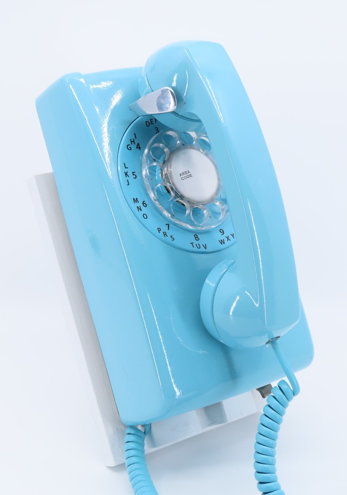 Aqua Blue Rotary 554 Wall Telephone - Full Restoration Aqua Blue Rotary 554 Wall Telephone - Full Restoration