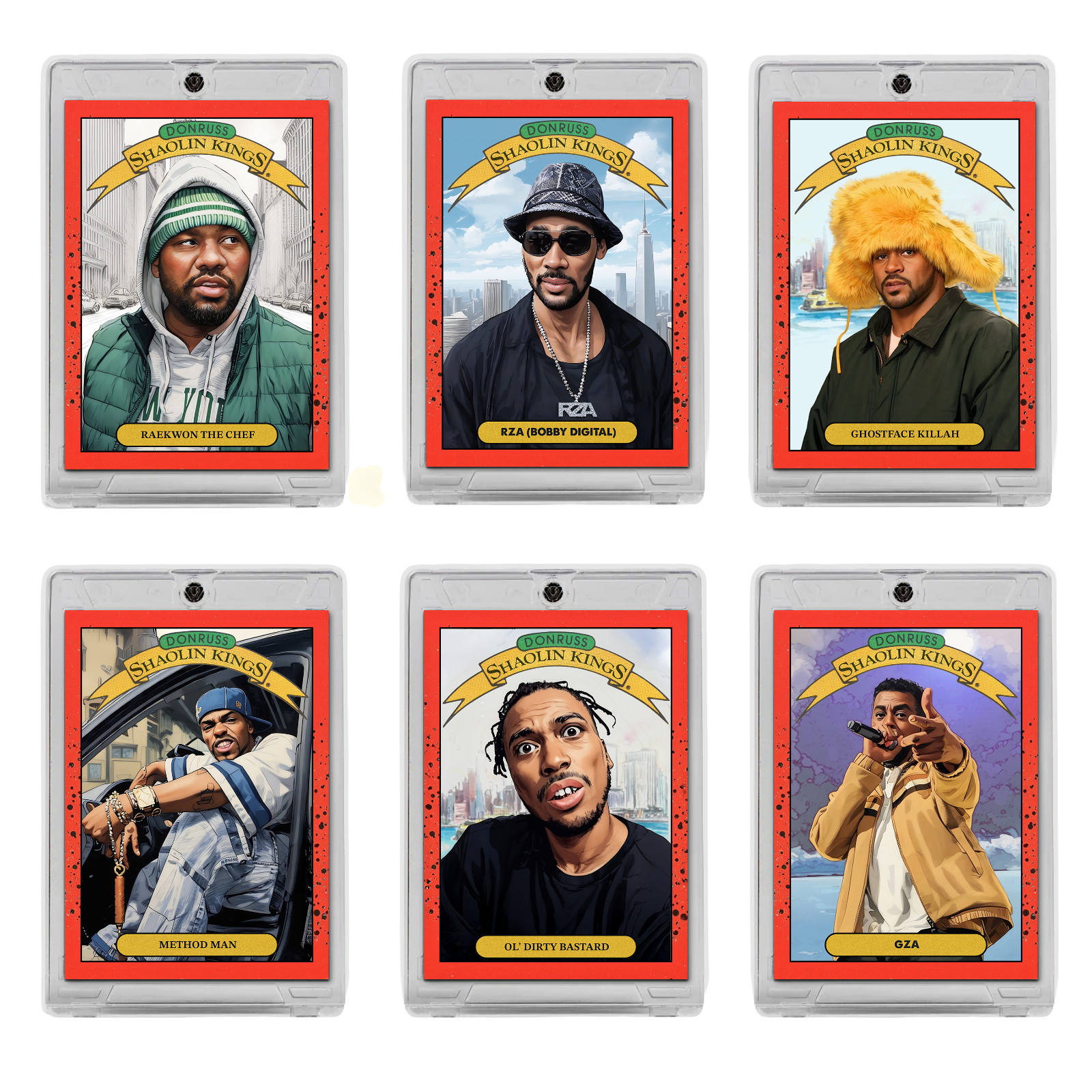 Wu-Tang Shaolin Kings 9 Card Hip Hop Trading Card SET RZA ODB GHOSTFACE KILLAH Wu-Tang Shaolin Kings 9 Card Hip Hop Trading Card SET RZA ODB GHOSTFACE KILLAH