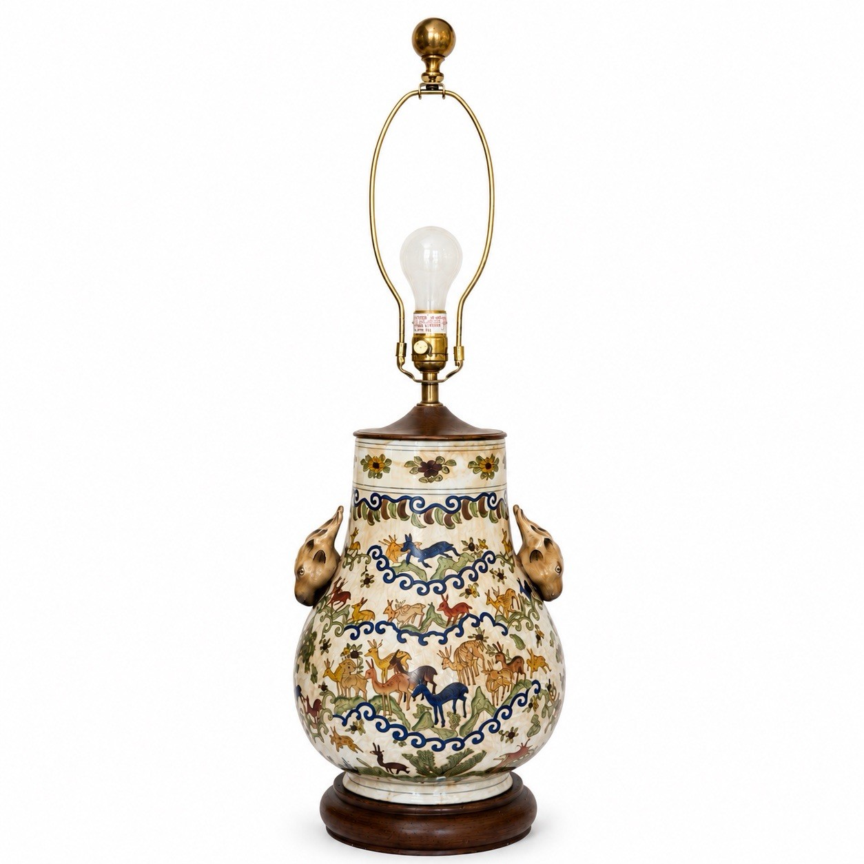 Stunning Rare English Chinoiserie Porcelain Luxurious Table Lamp Stunning Rare English Chinoiserie Porcelain Luxurious Table Lamp