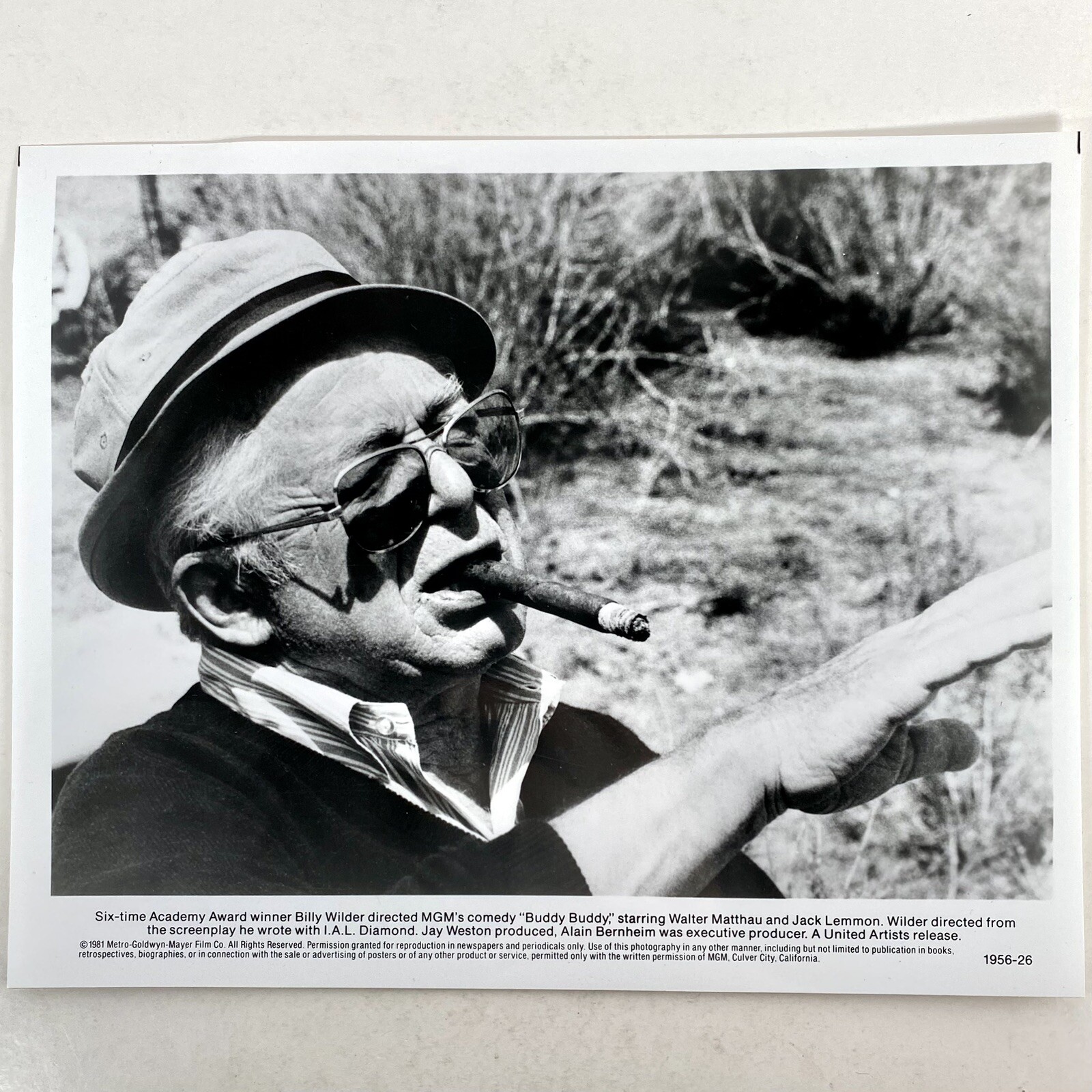Billy Wilder Vintage 1981 Press Photo 8x10 Buddy Buddy Director Smoking Cigar