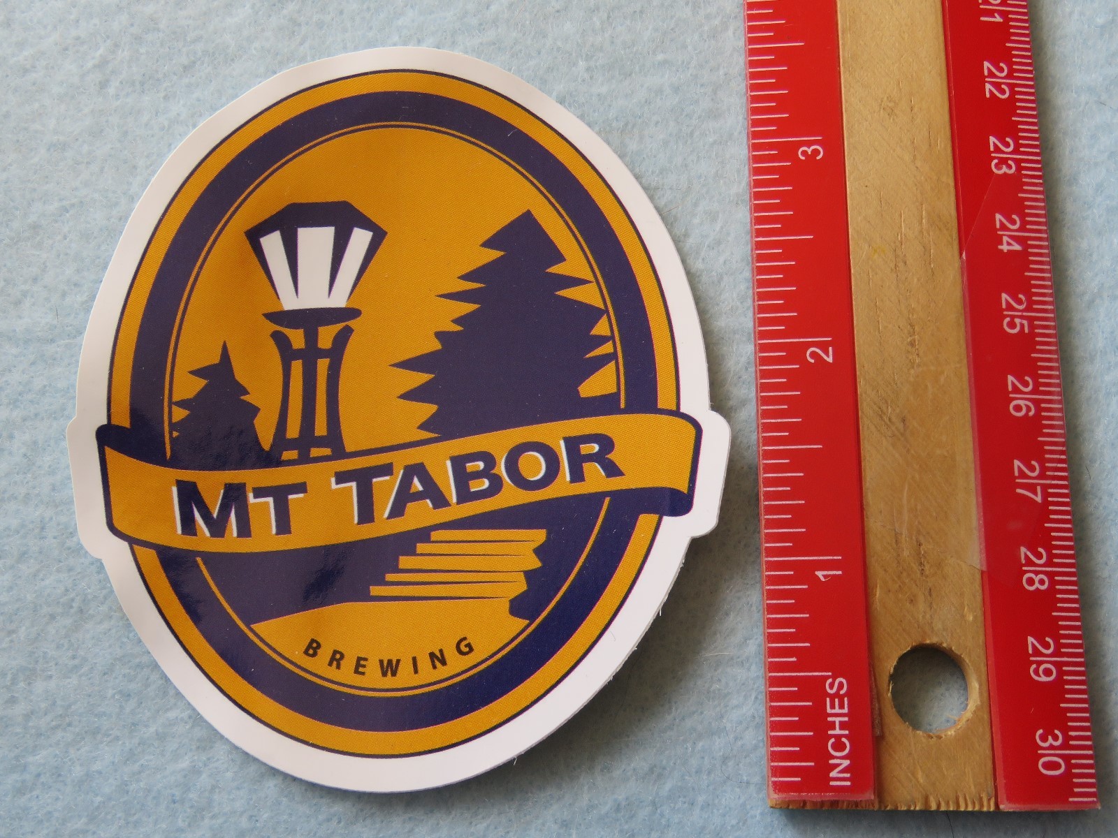 Beer STICKER ~ MT TABOR Brewing Co & Pub ~ Vancouver, WASHINGTON; Street Light