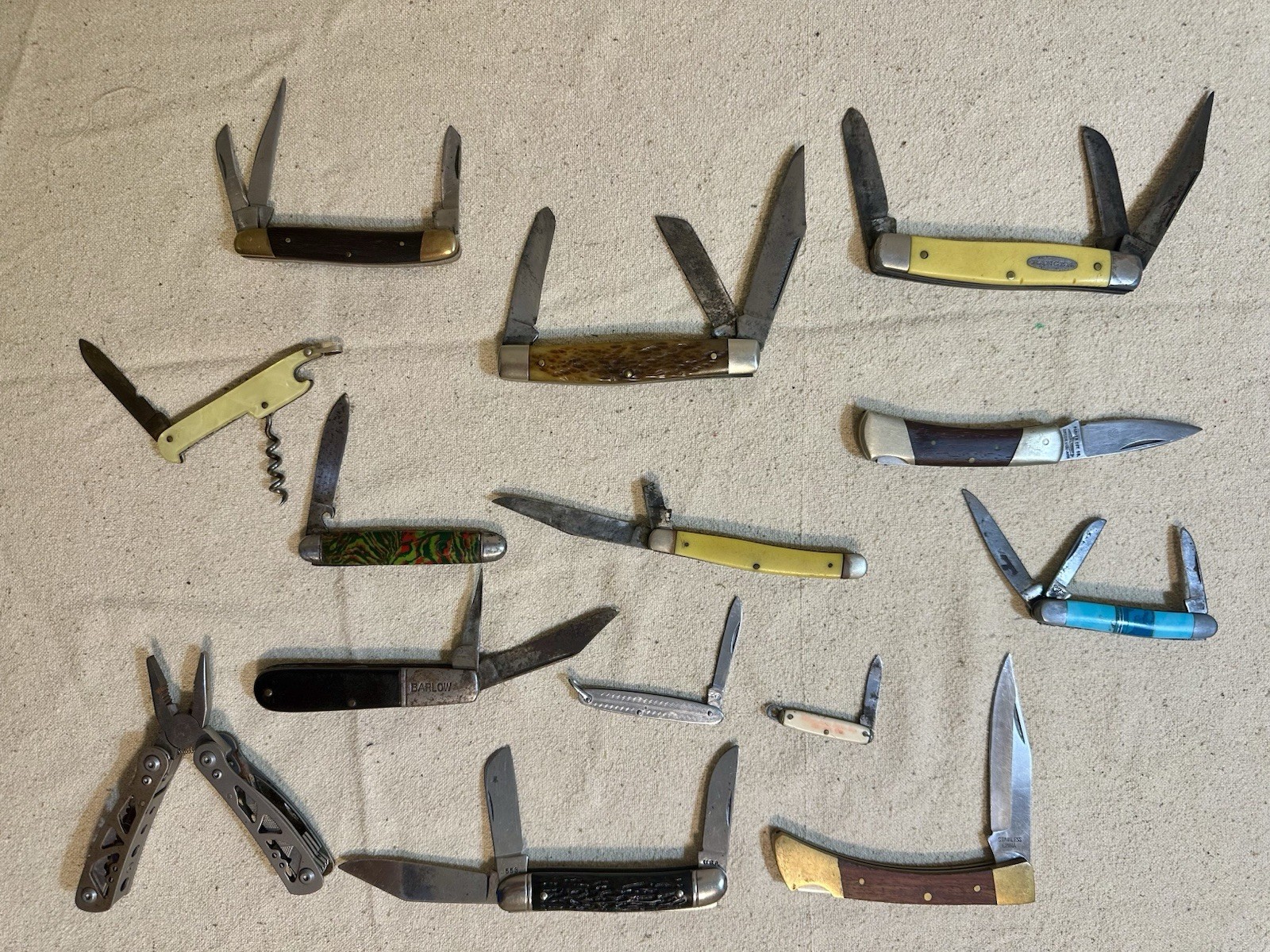Vtg Pocket Knife Lot Barn Find Camillus Ka-Bar Hammer Brand Imperial Colonial