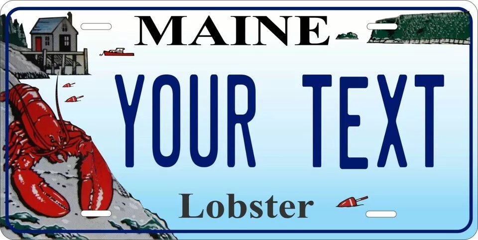 Maine Lobster Left Custom State License Plate Personalized 12\