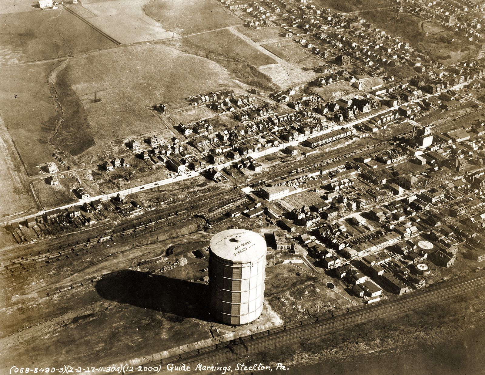 1927 Aerial View of Steelton, Pennsylvania Old Photo 8.5 1927 Aerial View of Steelton, Pennsylvania Old Photo 8.5