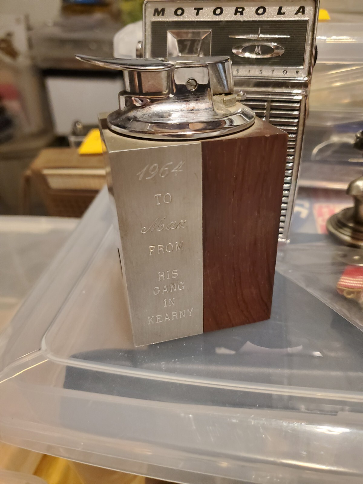 Ronson Varaflame Eric table lighter vintage Engraved 1964 rare model Kearny Nj