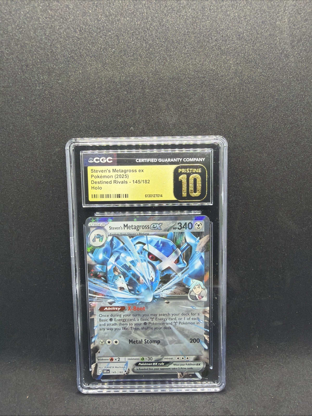 ✨Pristine 10 STEVEN'S METAGROSS EX 145/182 - DESTINED RIVALS RARE HOLO✨