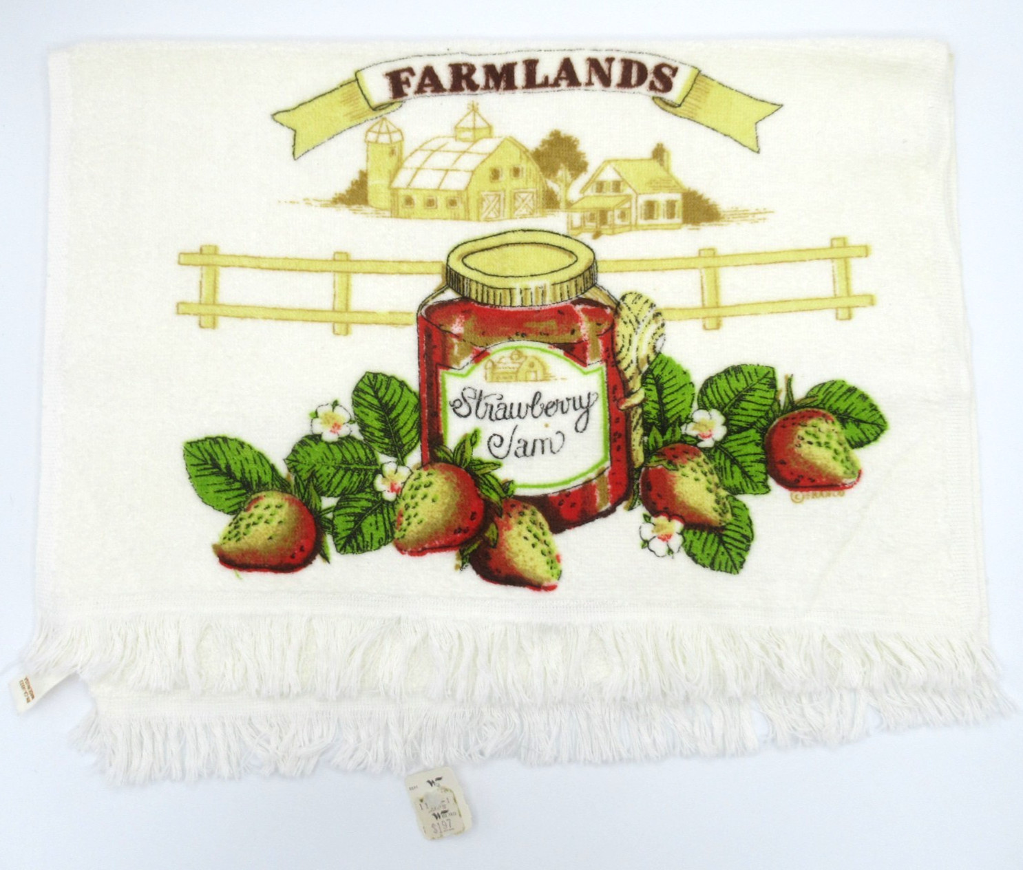 Vintage Franco STRAWBERRY JAM Kitchen Dish Hand Towel Made in USA 24”x 18” NEW