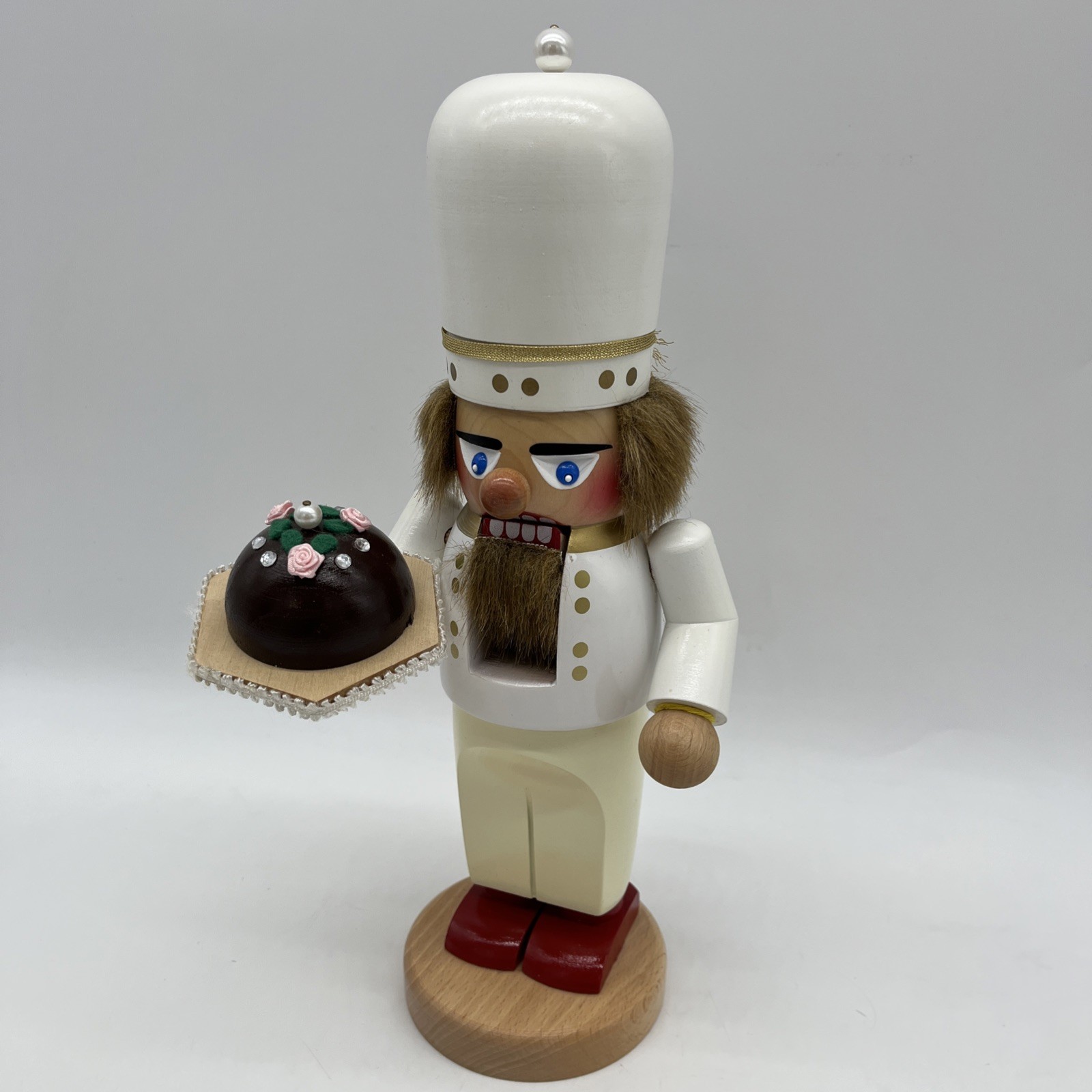 Steinbach Nutcracker Christmas Baker Chef Cook Chocolate Cake Wood Germany 13