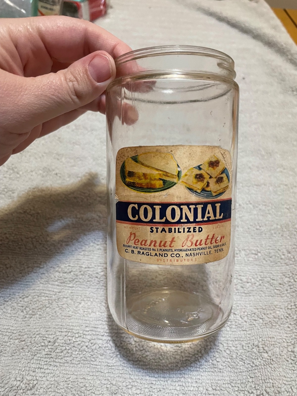 VTG Colonial Peanut Butter Glass Jar No Lid Nashville, TN As Seen VTG Colonial Peanut Butter Glass Jar No Lid Nashville, TN As Seen