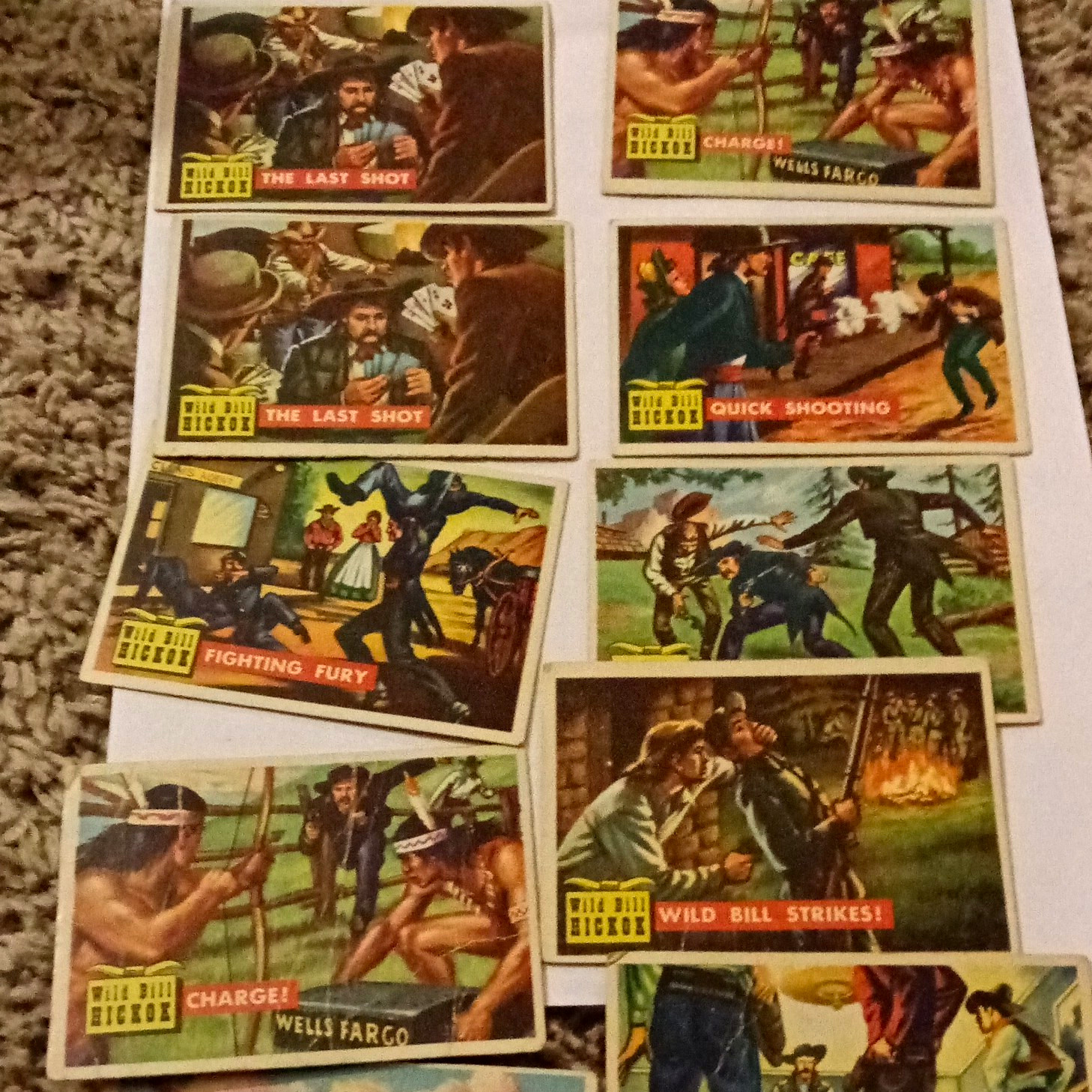 Topps 1956 Round Up Wild Bill Hickok Trading Card 10-Card Lot