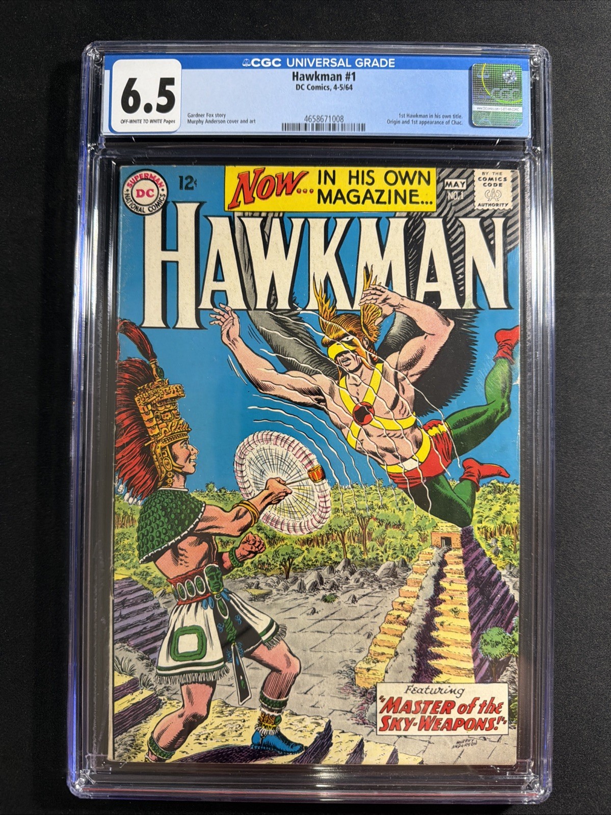 Hawkman #1 CGC 6.5 Scuff On Case DC Comics 1964 Vintage Silver 1st Print *S10