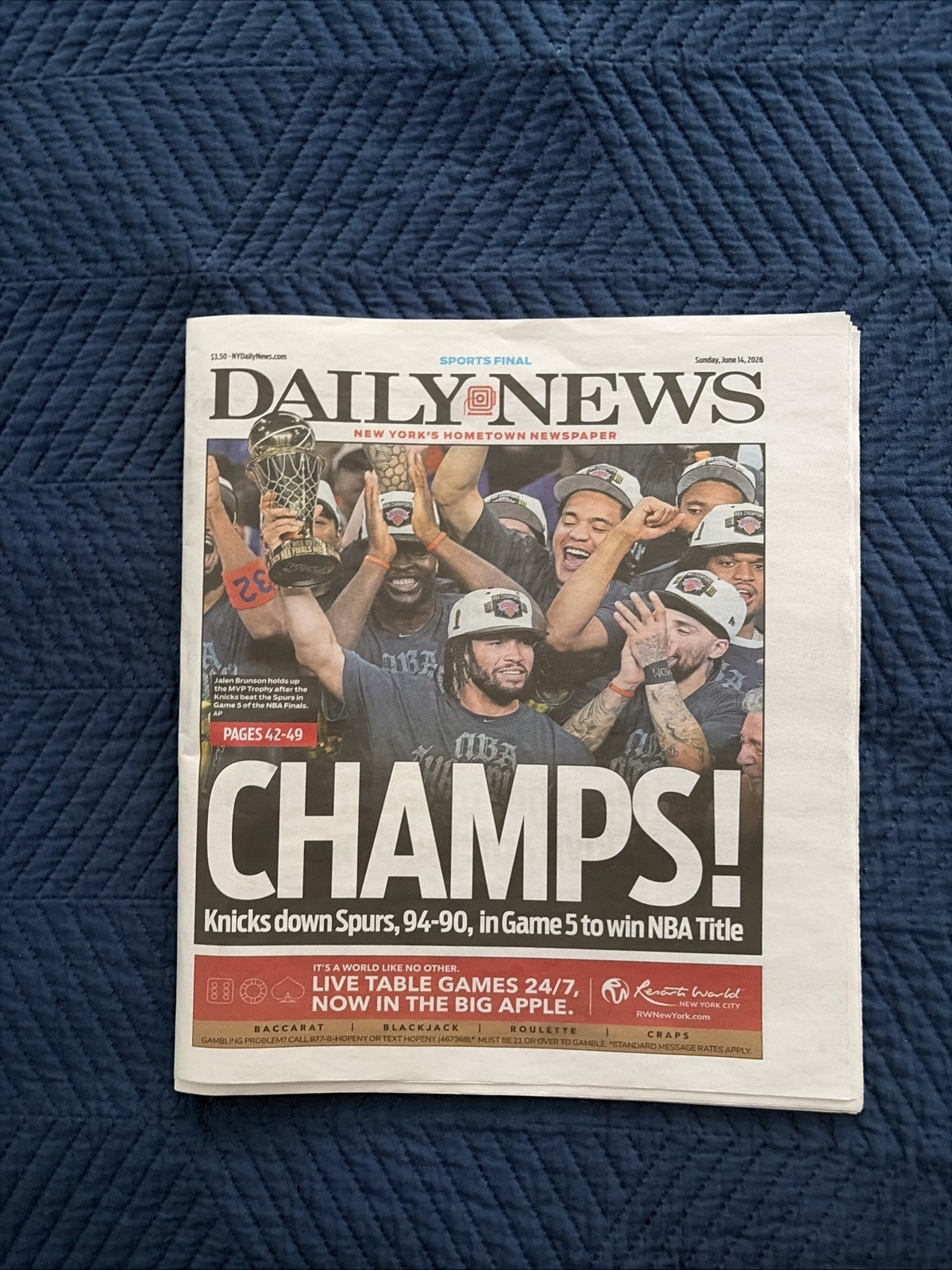 New York Knicks 2026 Championship Edition Of New York Daily News