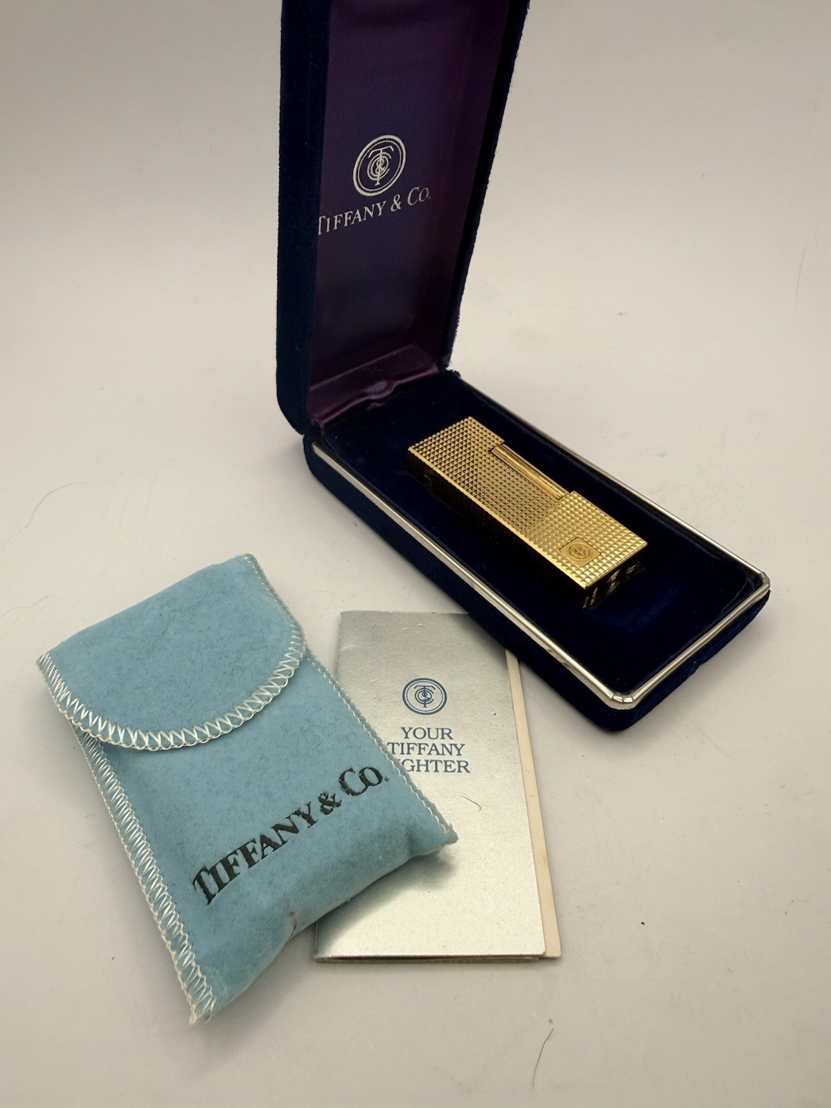 Tiffany & Co. Prince Butane Lighter Japan w/ Box Pouch Papers Circa 1970’s