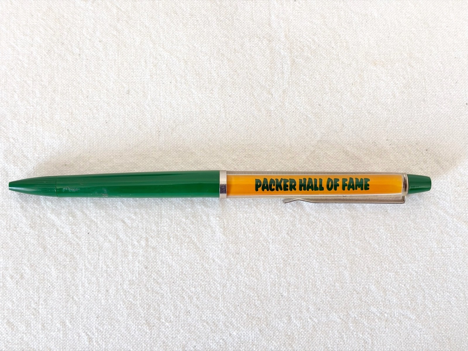 Vintage Green Bay Packer Floaty Pen Packer Hall of Fame Denmark Souvenir