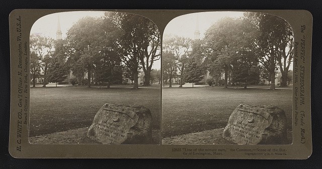 Lexington Mass 1906 Battle of Lexington Common Minute Men Scene ???ereograph