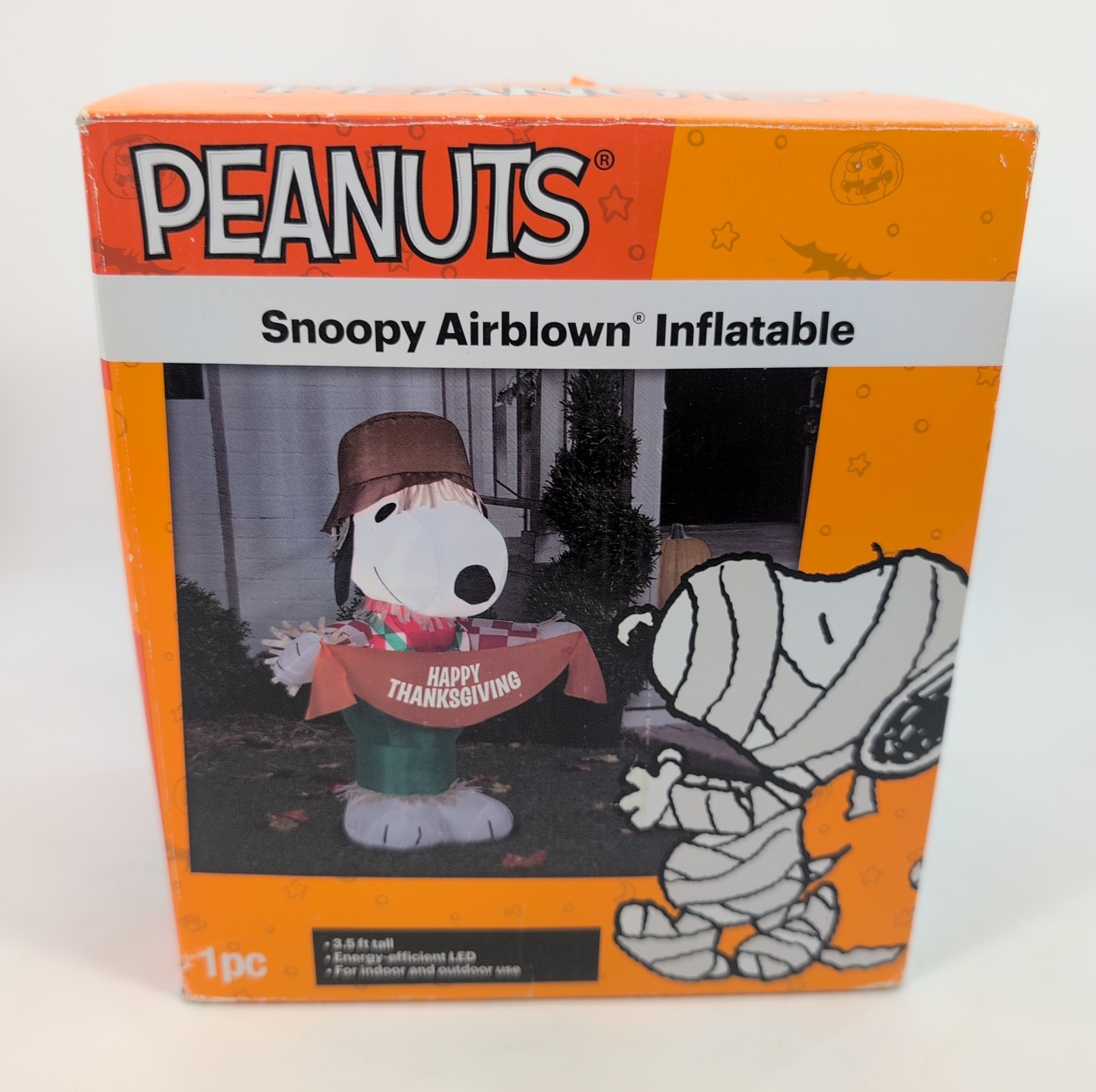 Gemmy 2015 Airblown Thanksgiving Inflatable 3.5ft Peanuts Snoopy as Scarecrow