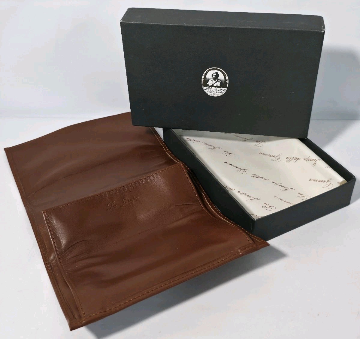 Vtg Ser Jacopo Leather Tobacco Pipe Pouch Deadstock Butter Soft In Box      (B4)