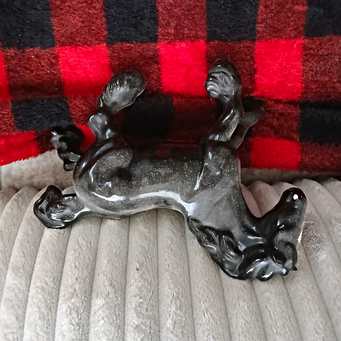 Glossy Black Ceramic Horse Figurine Collectible Sculpture Decor