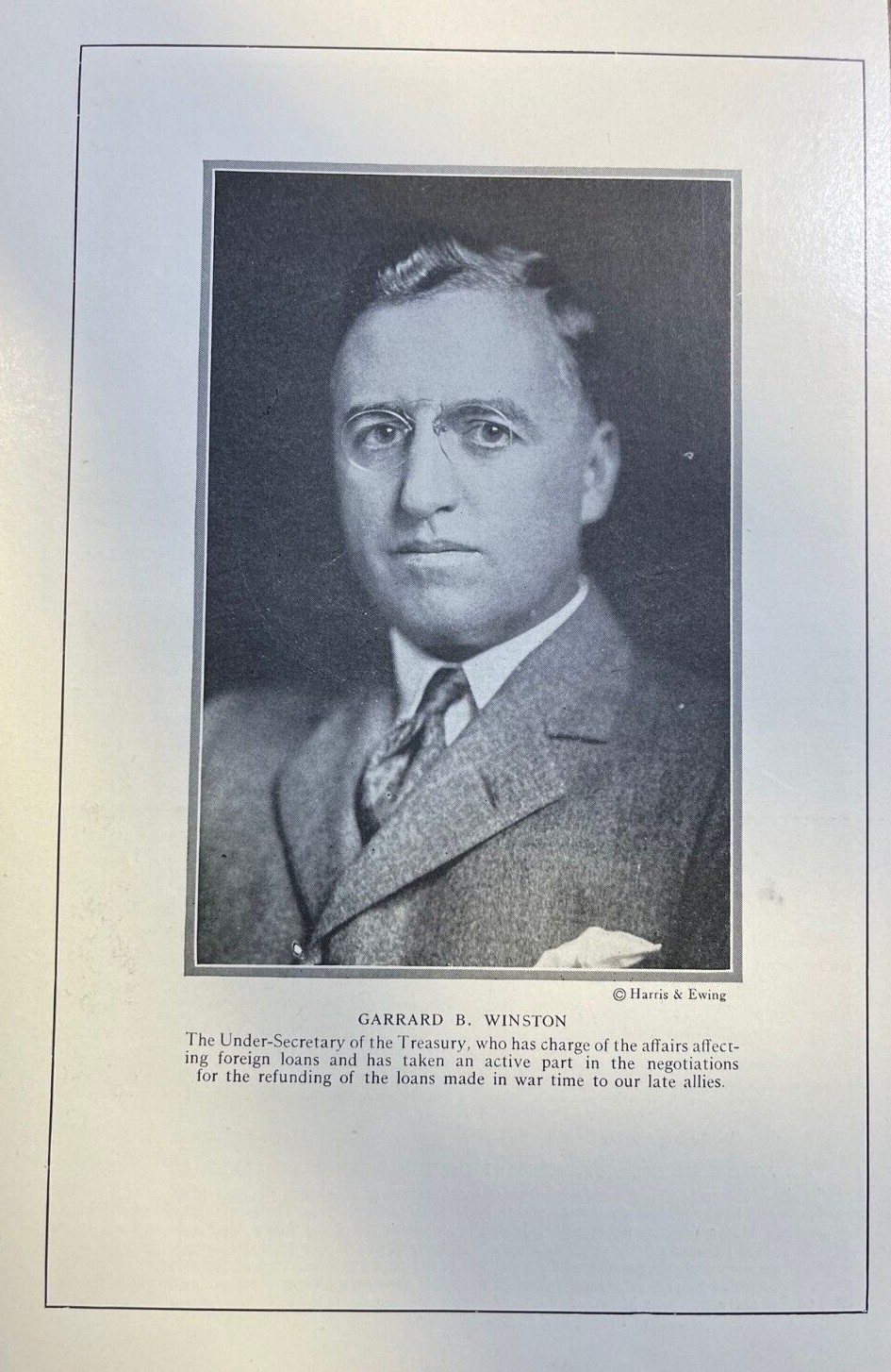 1925 Vintage Magazine Illustration Garrard Winston Undersecretary of Treasury