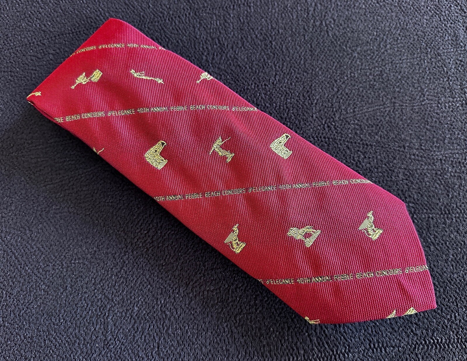 1990 Pebble Beach Concours Tie Necktie ROLLS PACKARD HISPANO-SUIZA CADILLAC