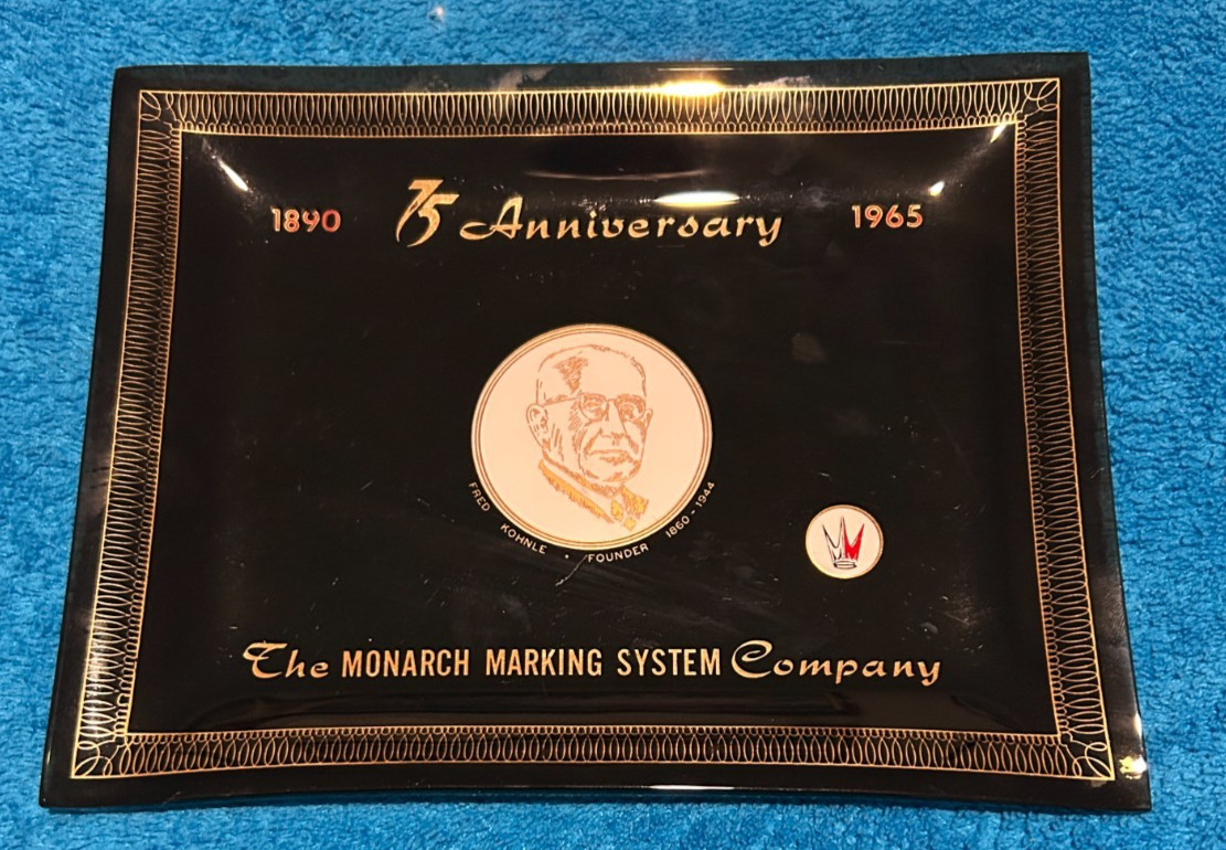 Rare 1965 Monarch Marking System Company 75th Anniversary Valet Display Dish