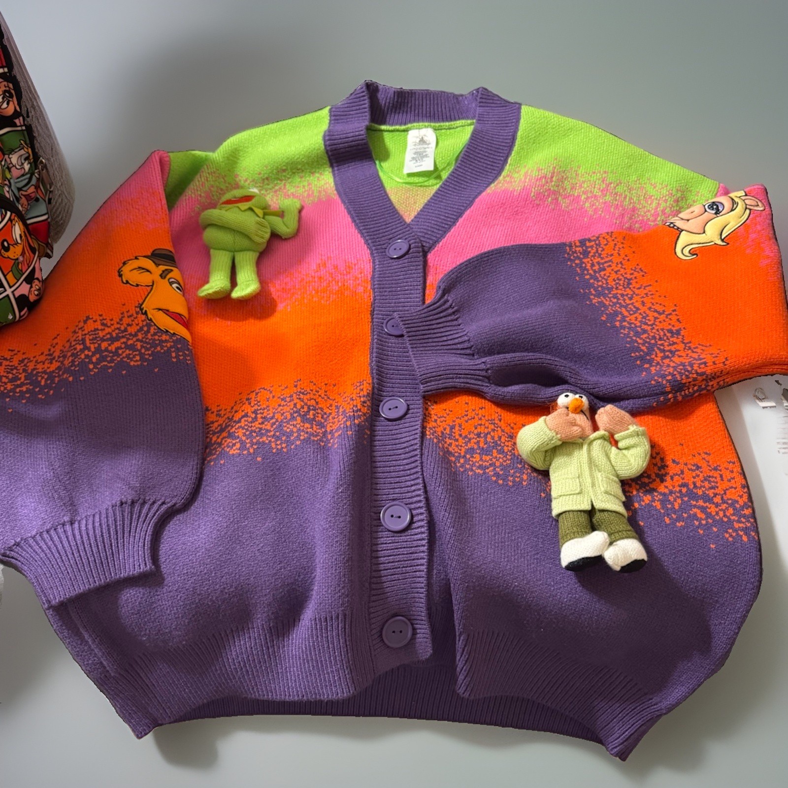 NWT D23 Disney 2026 The Muppet Show Plush Cardigan Sweater 50th Anniversary 1X