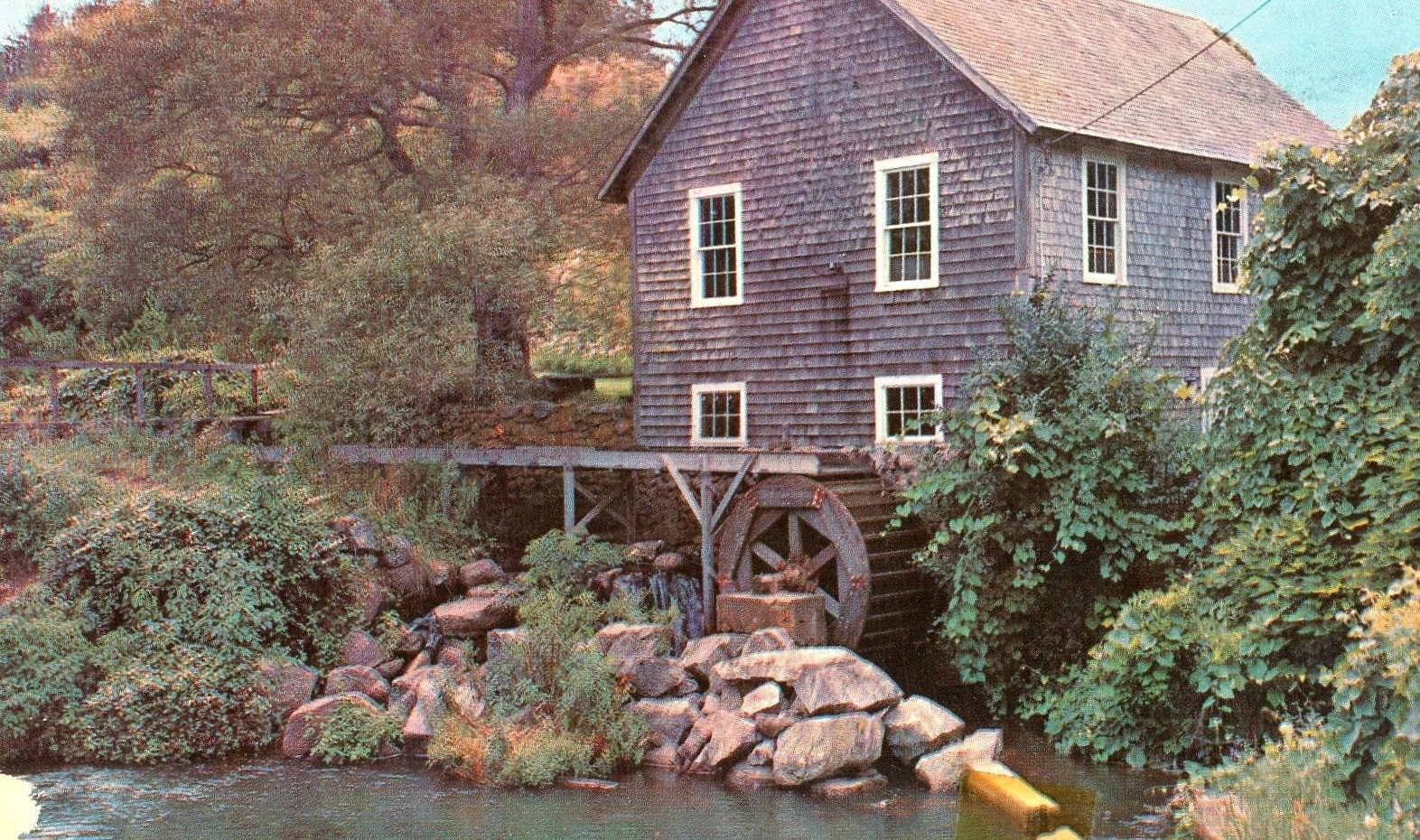 Postcard View of Old Mill still standing in East Brewster, Cape Cod, MA.  L1
