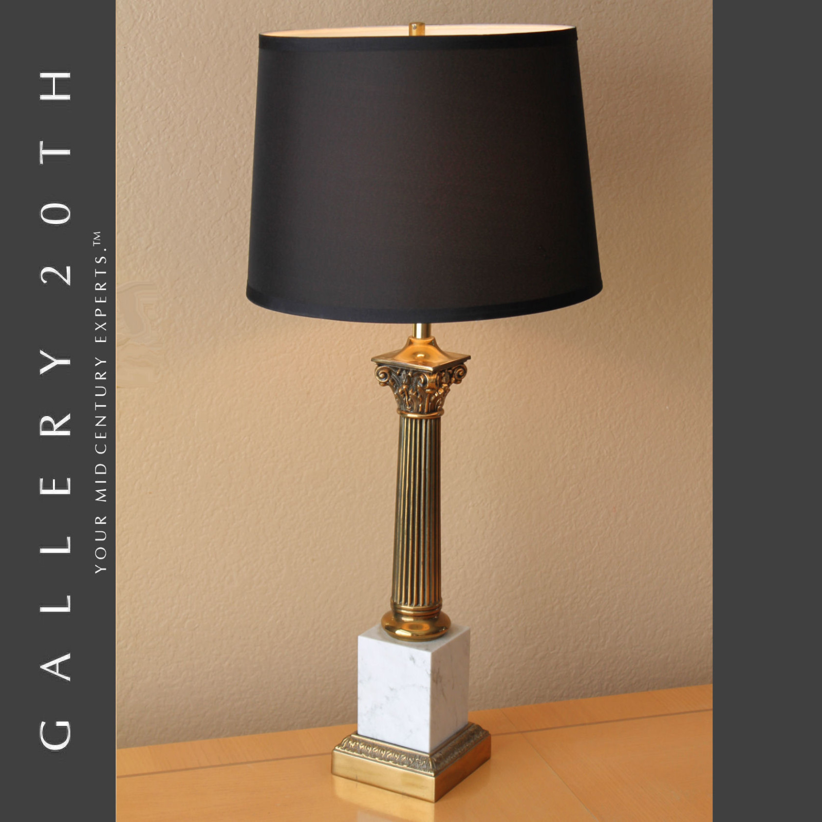 EMPIRE STYLE MARBLE BRASS LAMP BY WESTWOOD HOLLYWOOD REGENCY VTG 50\'S 60\'S MCM
