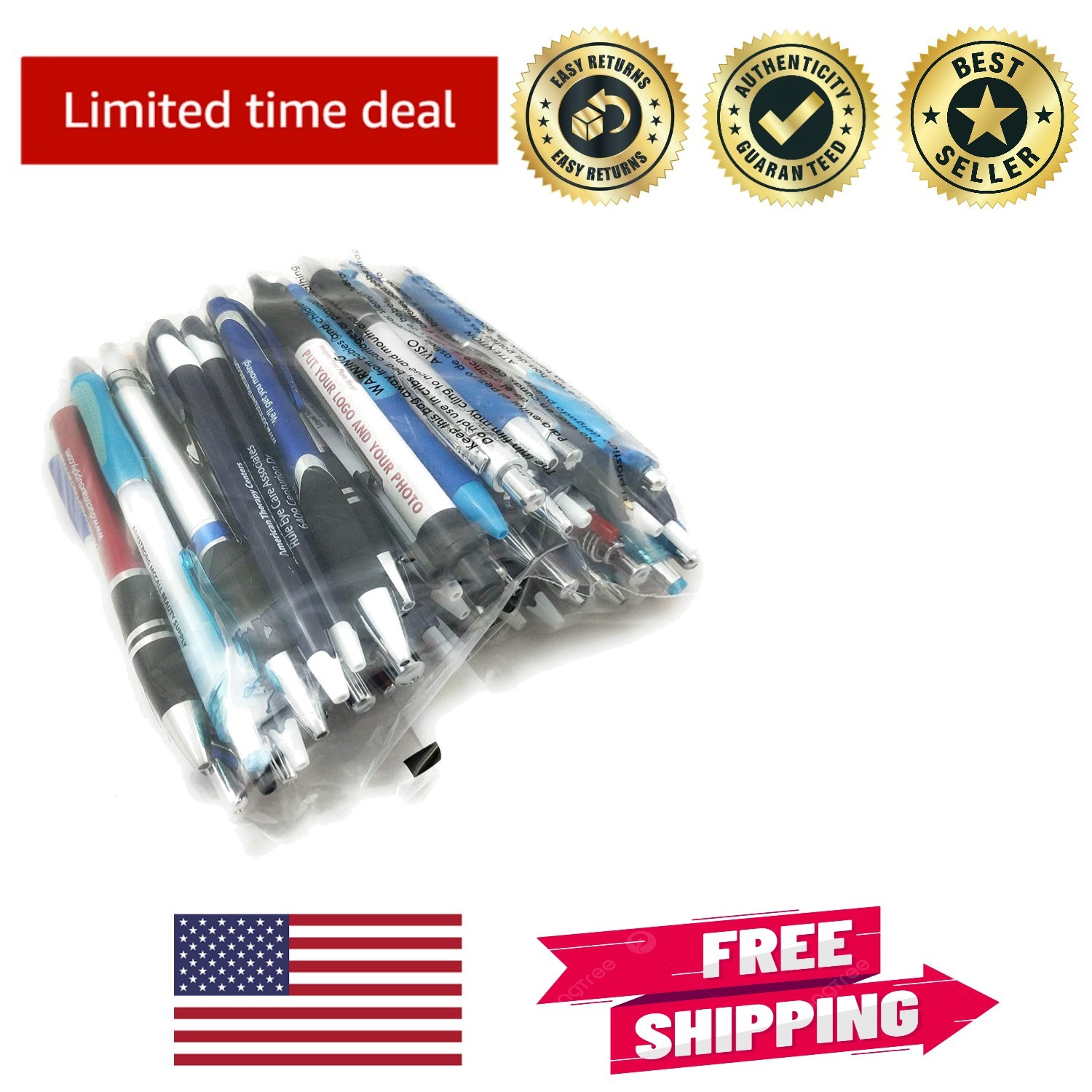 Versatile 50-Pack Ballpoint Pens with Retractable Design - Ideal for Everyone