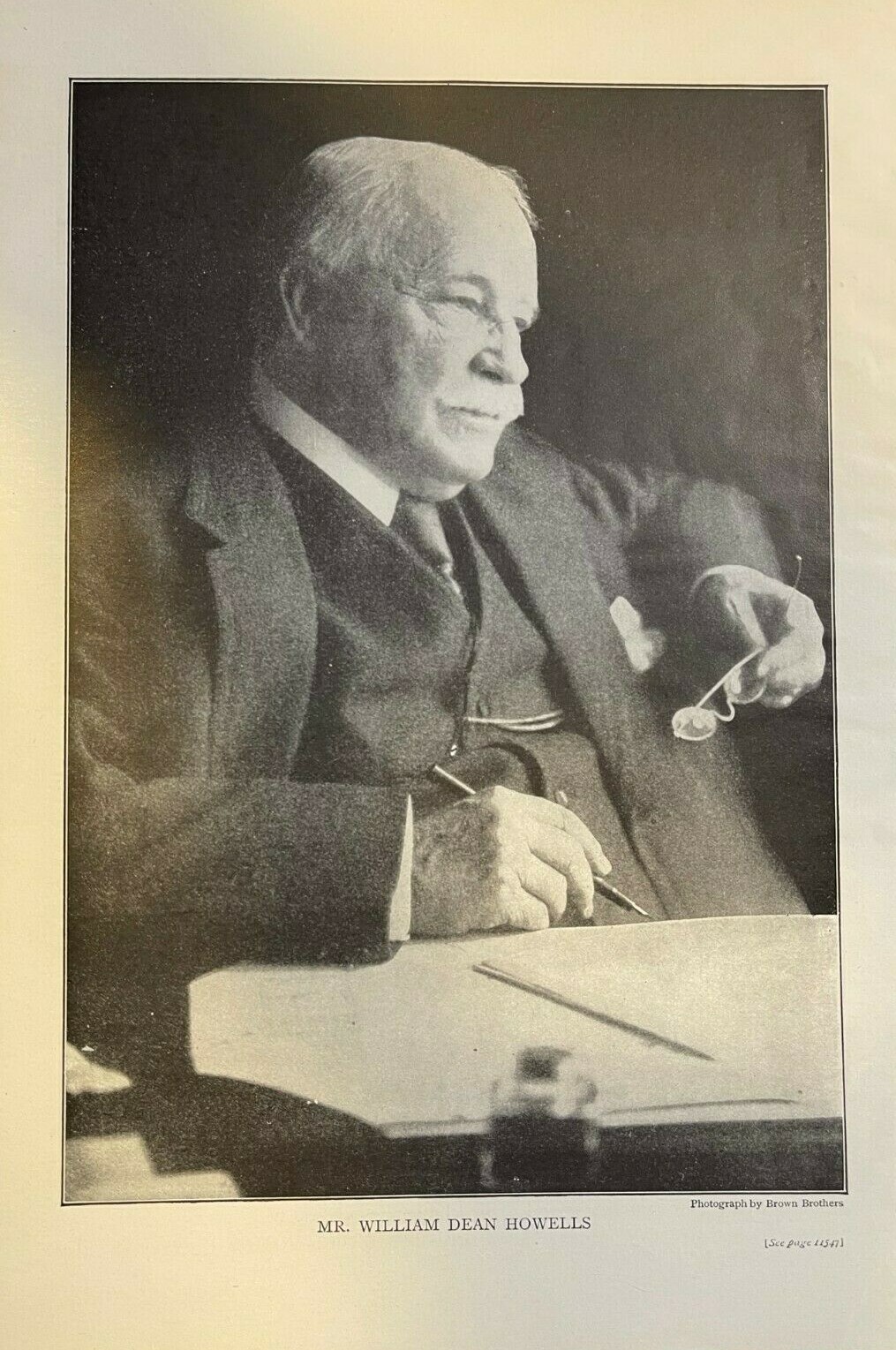 1909 Vintage Magazine Illustration Author William Dean Howells