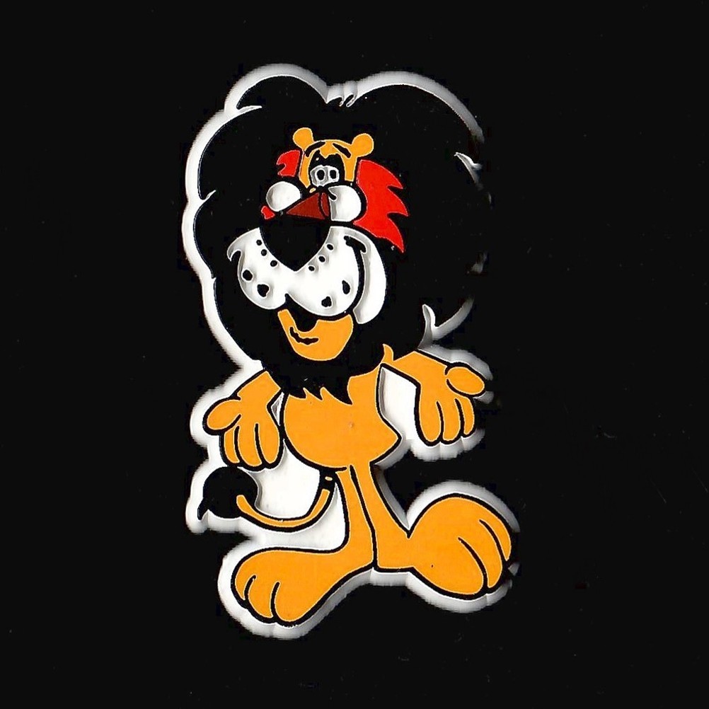 Hubert the Harris Bank Lion Vtg Rubber Fridge Magnet Advertising Food Chicago IL