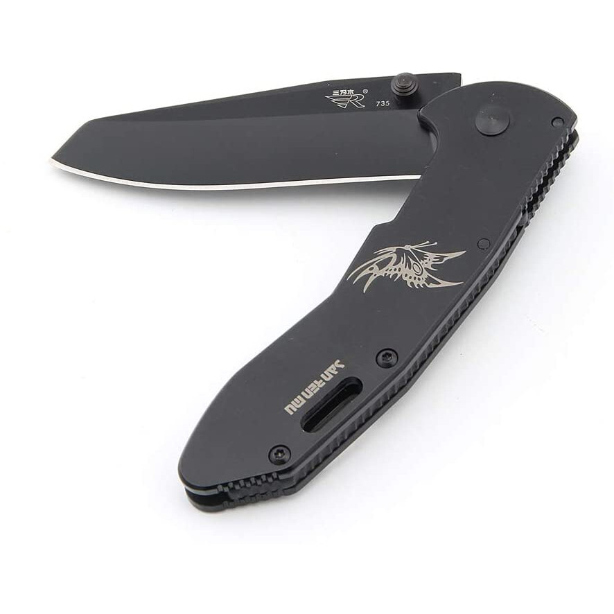 Sanrenmu B4-735 Black EDC Folding Knife | 8Cr13MoV Blade | Discontinued Model