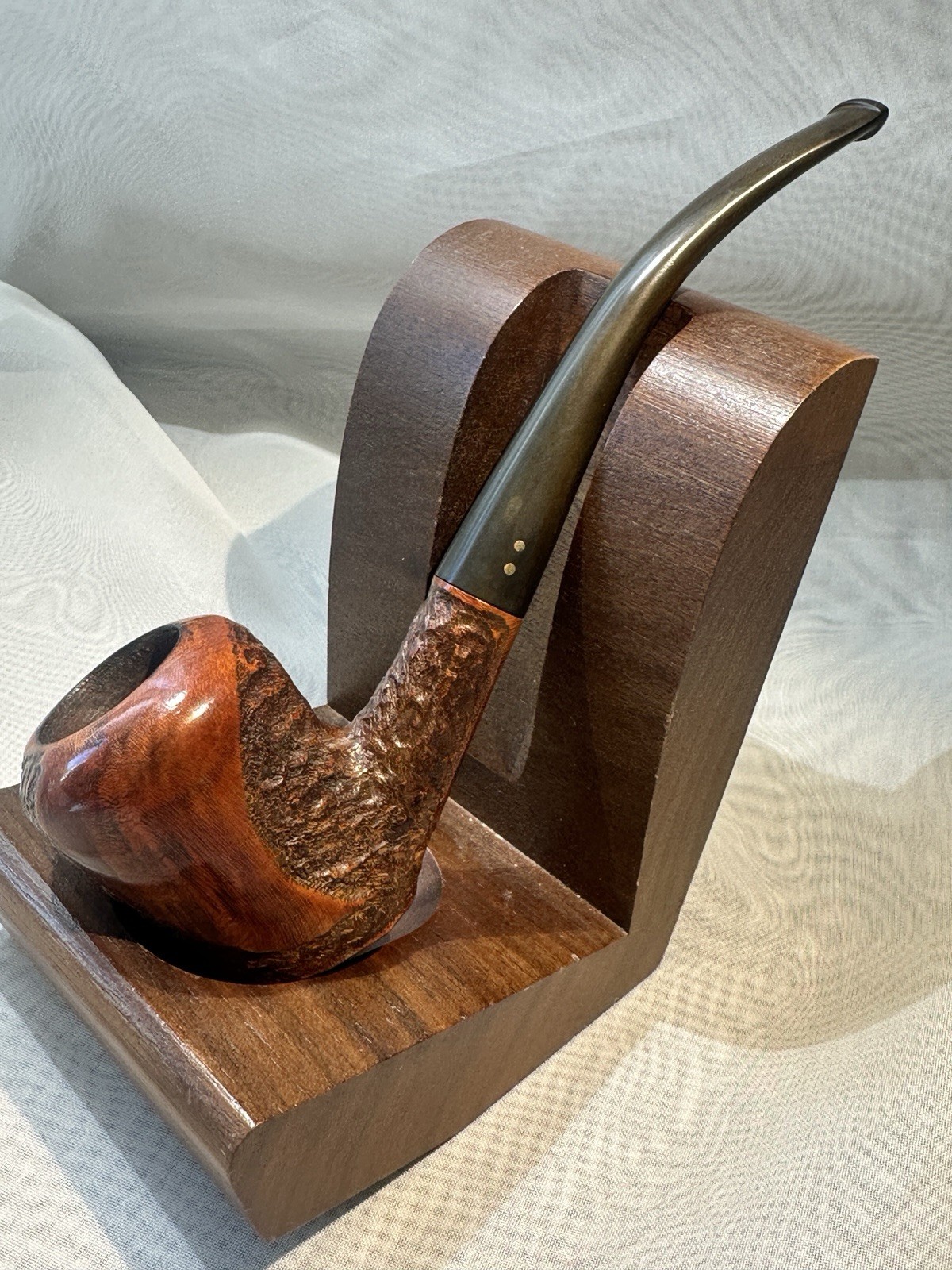 Vintage Brigham 263 2-Dot Estate Tobacco Pipe Canada Rustic Briar Acorn
