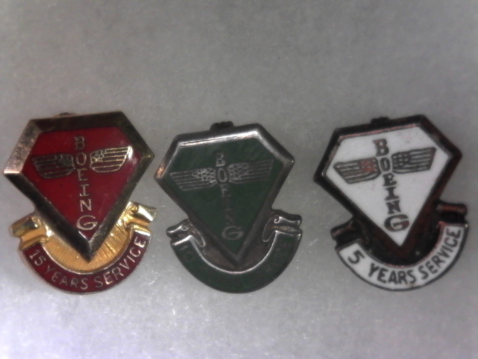 Very Rare Early Boeing Service Pins 15 year 10k 10 year Sterling 5 Year sterling