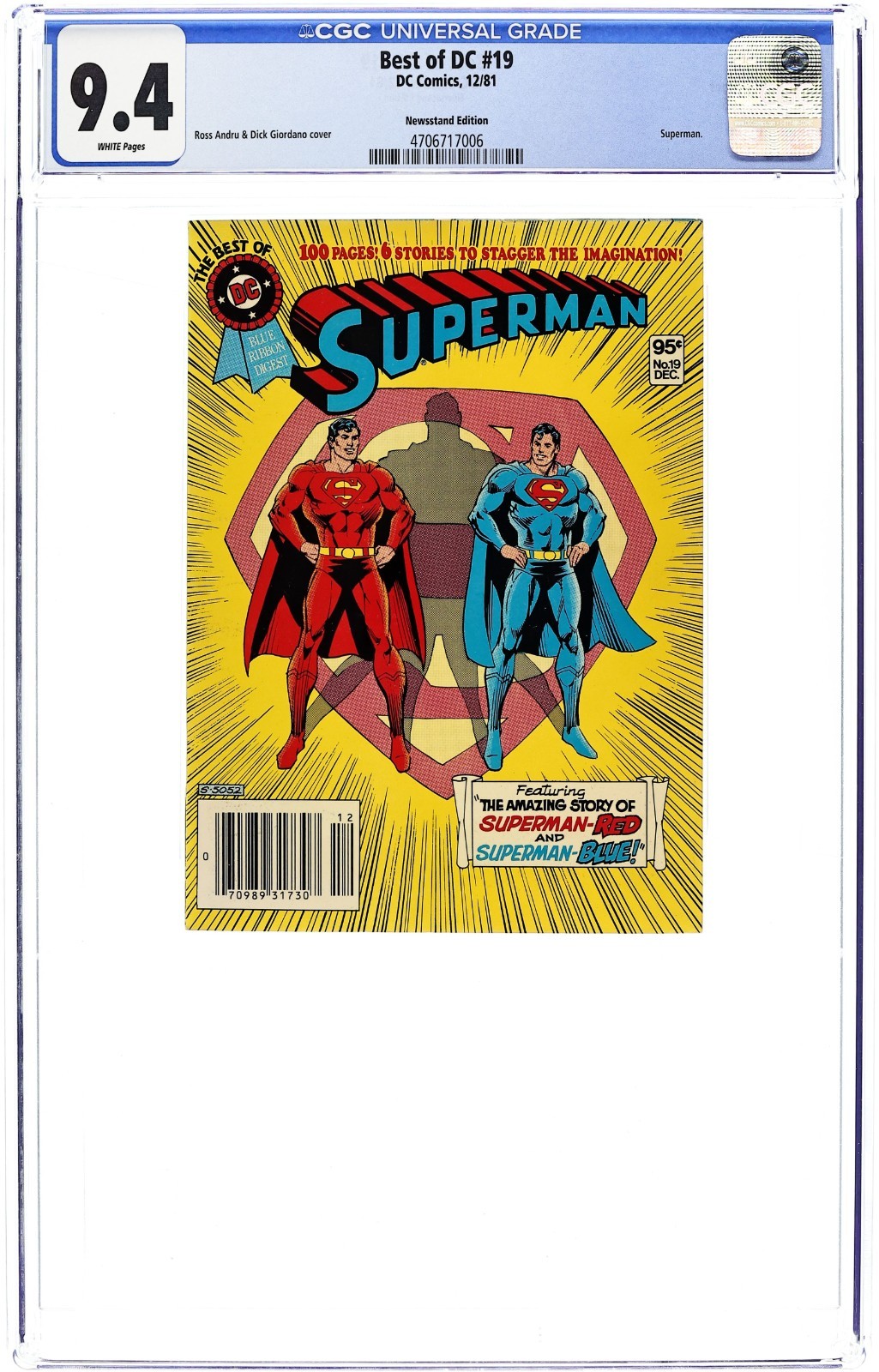 Best of DC Blue Ribbon Digest #19 - Superman - 1981 - CGC 9.4