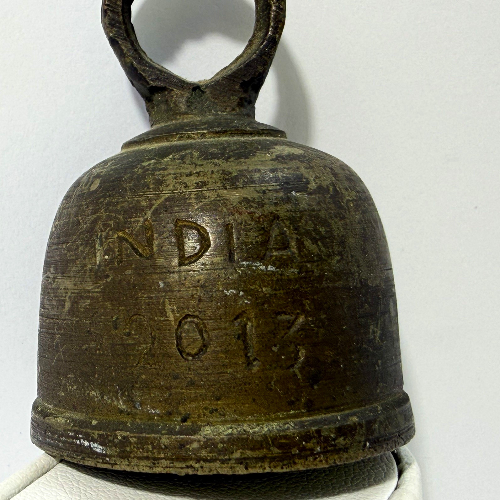 Vintage Solid Brass Bell. Stamped India 2013 2 And A Half Inches Tall