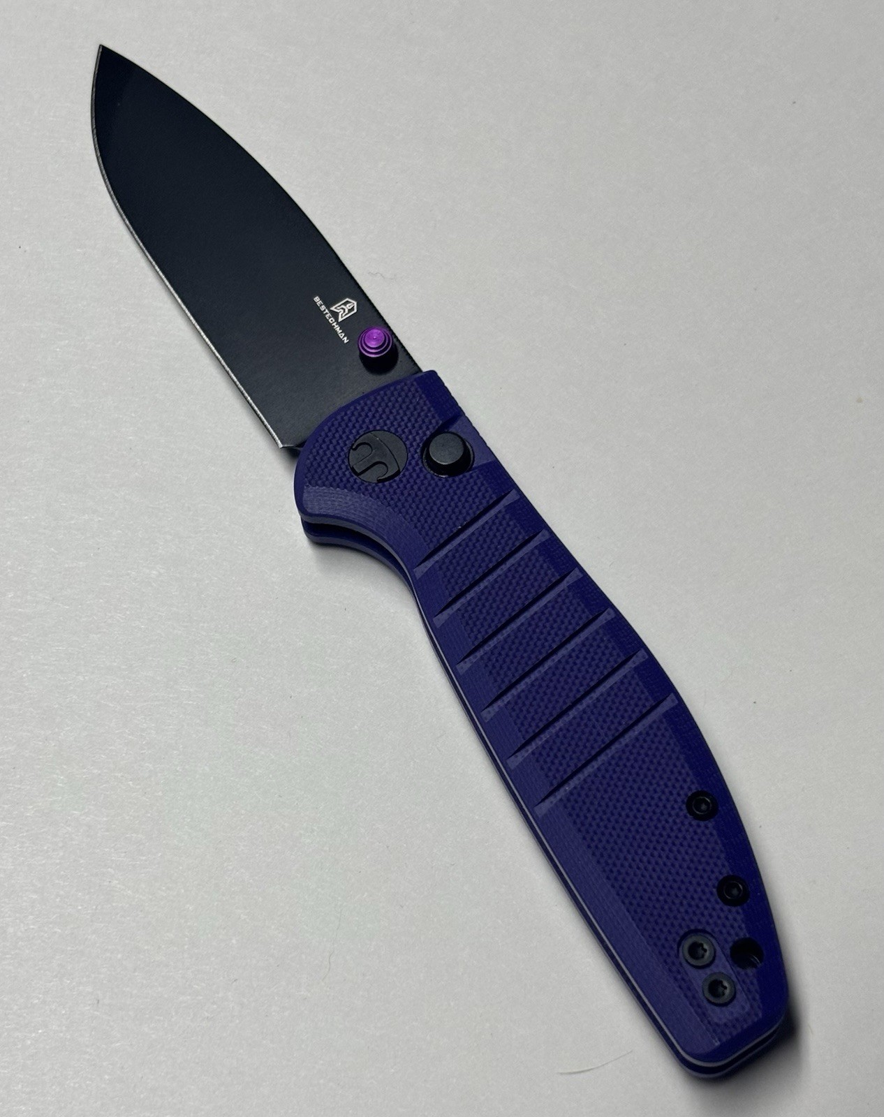 Bestechman Goodboy Jr Folding Knife 2.83” D2 Steel Drop Point Purple G10 EDC NEW Bestechman Goodboy Jr Folding Knife 2.83” D2 Steel Drop Point Purple G10 EDC NEW
