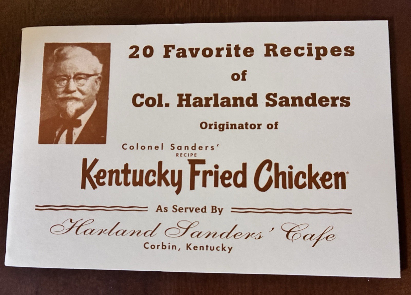 Colonel Sanders 20 Favorite Recipes Booklet Sanders Cafe Corbin KY KFC NEW Colonel Sanders 20 Favorite Recipes Booklet Sanders Cafe Corbin KY KFC NEW