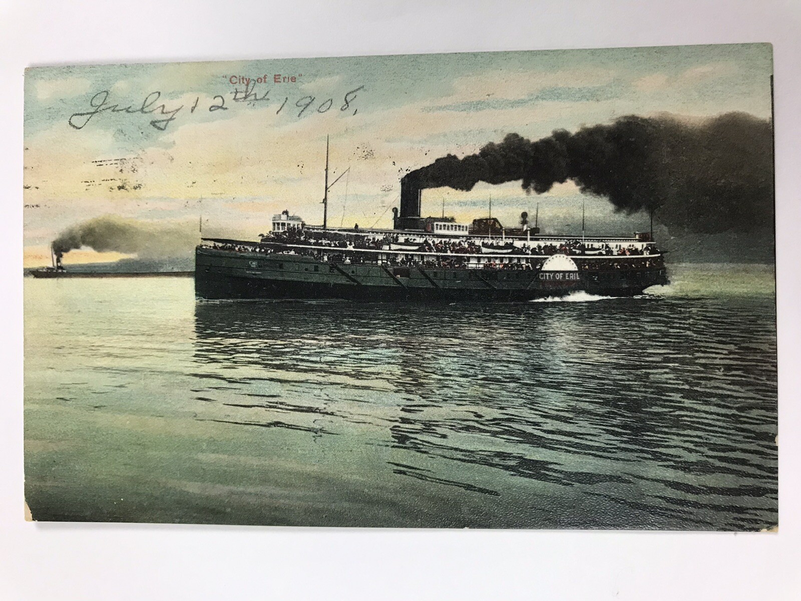 vintage 1908 city of Erie steamship divided back postcard