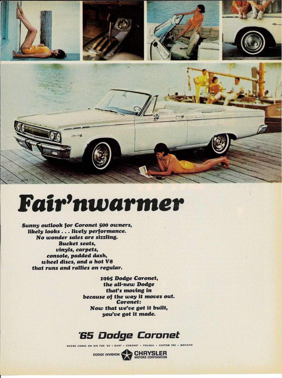 1965 \'65 DODGE CORONET Convertible Car Auto Vintage Magazine Print Advertising