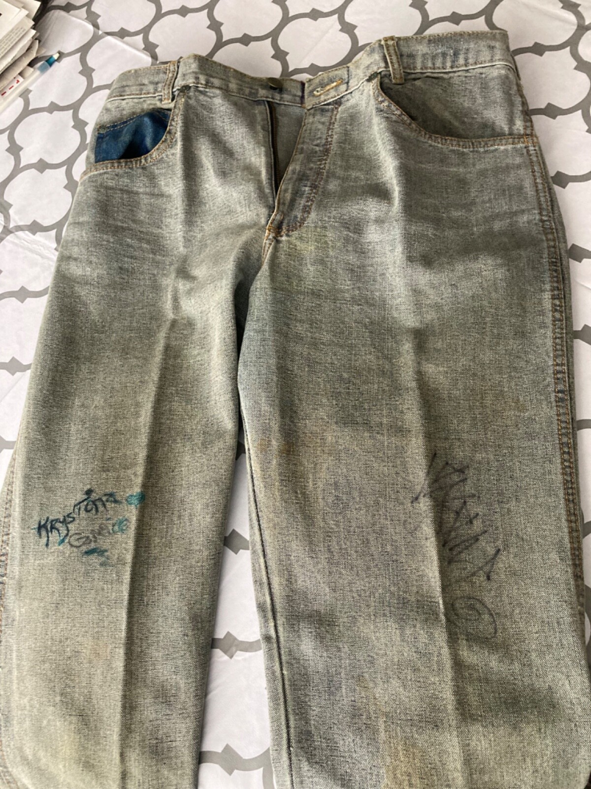 Exene Cervenka X 1985 Autographed Jeans Vogue Theater Indianapolis Autograph Exene Cervenka X 1985 Autographed Jeans Vogue Theater Indianapolis Autograph