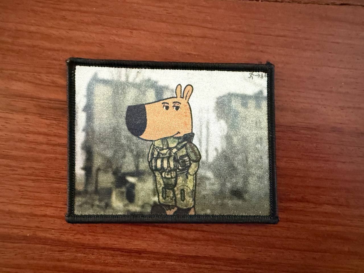 Russian Chill Guy Dog Meme - Military Patch