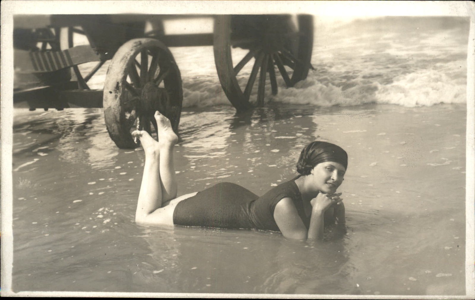 Ostende Bathing Beauty c1910 GREAT IMAGE Real Photo Postcard bhn #1