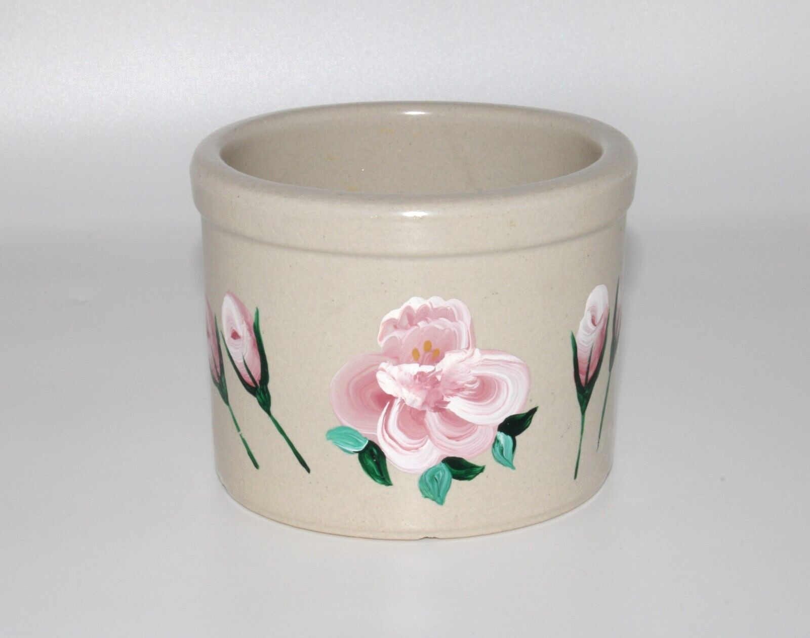 VTG RRP Co Roseville Ohio Floral Crock One Pint USA Pottery Stoneware Cottage VTG RRP Co Roseville Ohio Floral Crock One Pint USA Pottery Stoneware Cottage