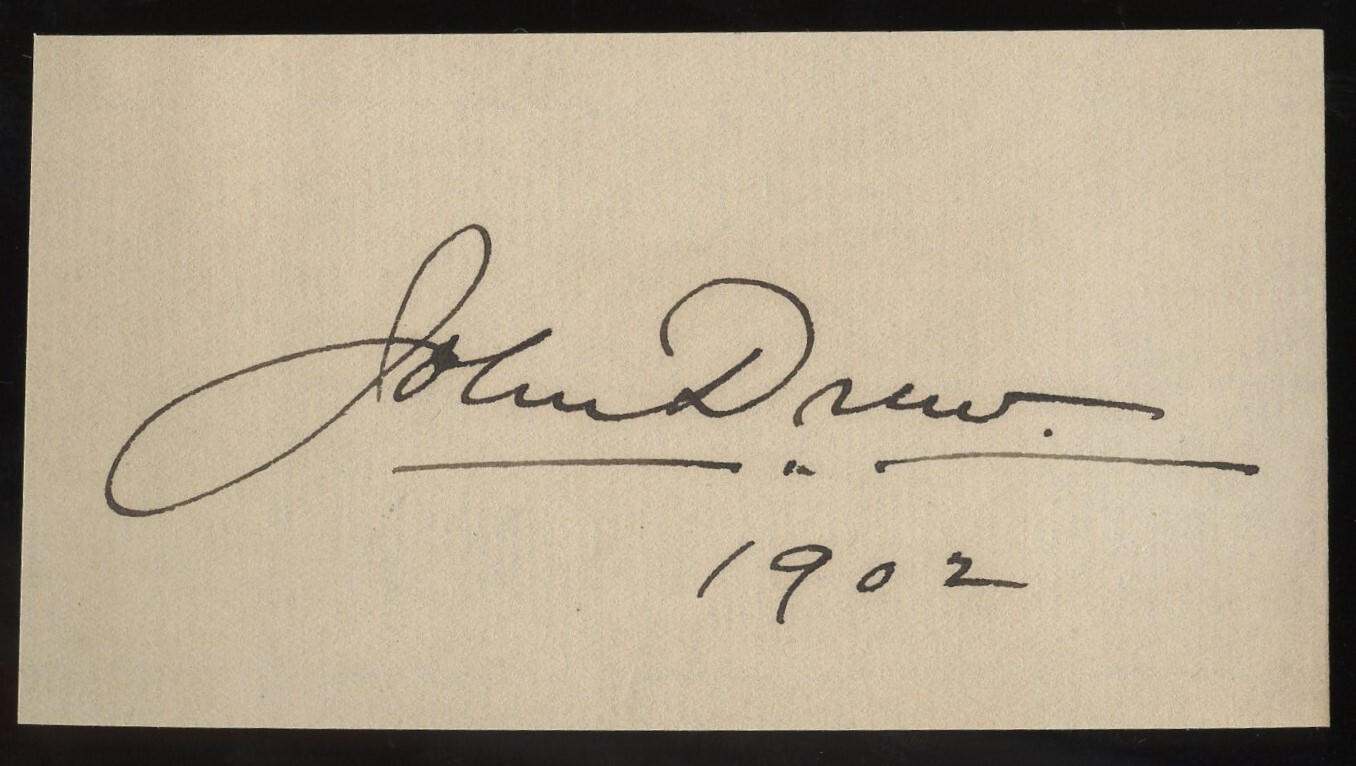John Drew Jr. d1927 signed autograph 2x4 Cut Actor Characterization of Petruchio John Drew Jr. d1927 signed autograph 2x4 Cut Actor Characterization of Petruchio