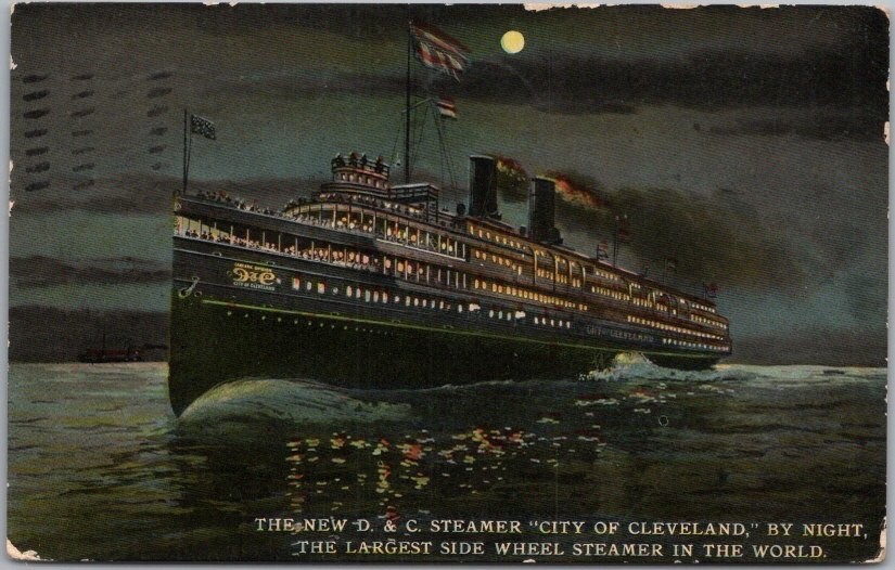1911 Great Lakes Steamship Postcard \